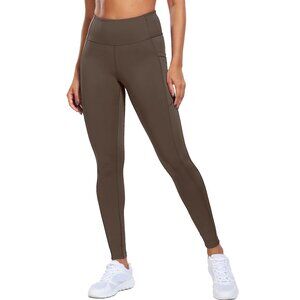 NELEUS Women's Brown High Waist Ankle Yoga Leggings Size Small